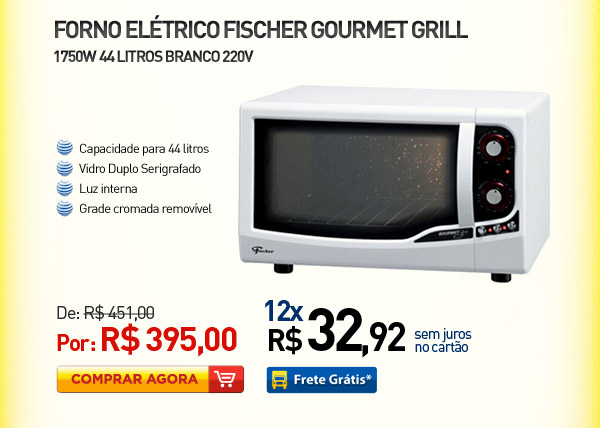 FORNO ELETRICO FISCHER GOURMET GRILL 1750W 44 LITROS BRANCO 220V