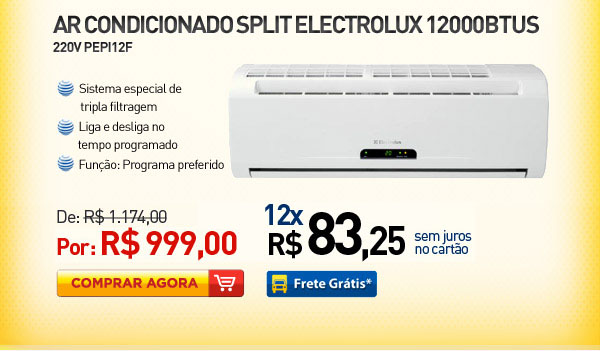 AR CONDICIONADO SPLIT ELECTROLUX PEPI12F 12000BTUS 220V