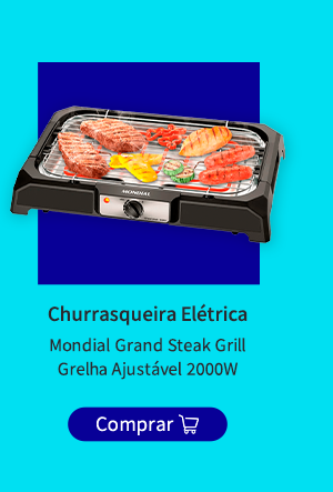 Churrasqueira Elétrica Mondial Grand Steak Grill Grelha Ajustável 2000W
