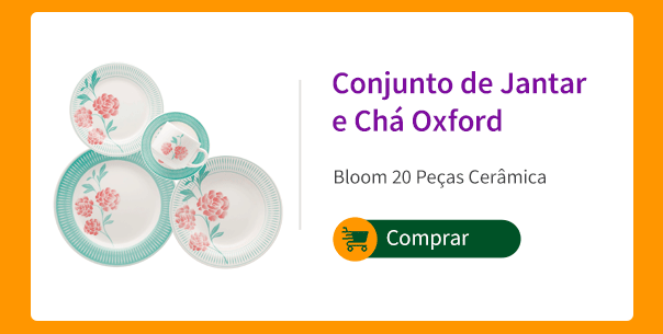 Conjunto de Jantar e Chá Oxford Bloom 20 Peças Cerâmica