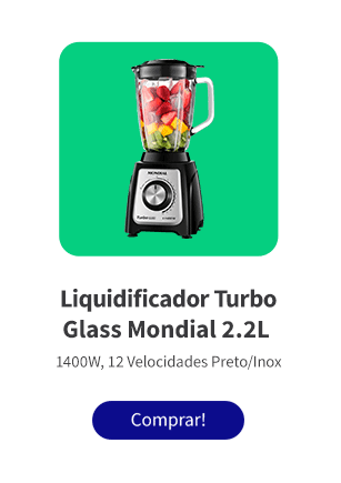 Liquidificador Turbo Glass Mondial 2.2L 1400W 12 Velocidades Preto/Inox 