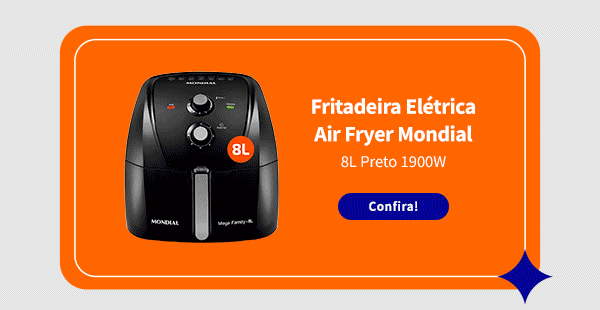 Fritadeira Elétrica Air Fryer Mondial 8L Preto 1900W Afn80fb
