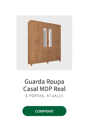 Guarda Roupa Casal MDP Real 6 Portas 2 Gavetas com pés Atualle